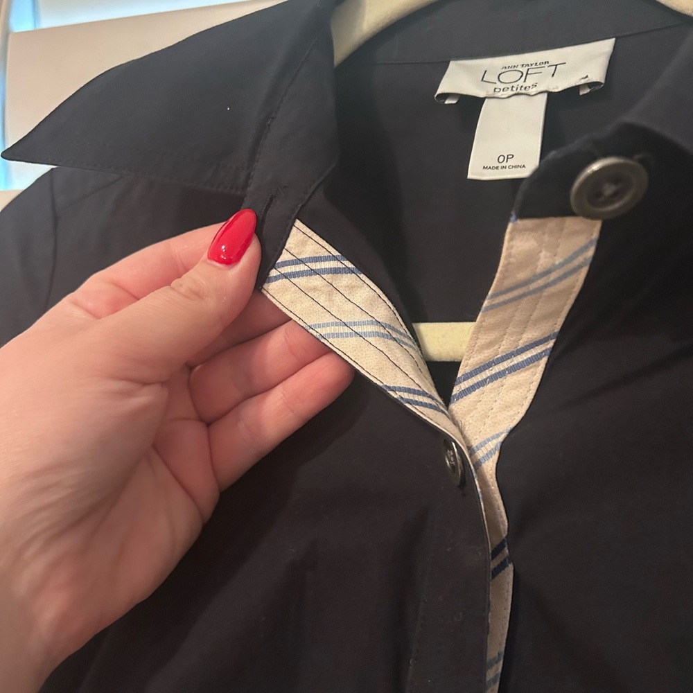 LOFT Belted Shirt Dress Size 0 Petite - Picture 3 of 6